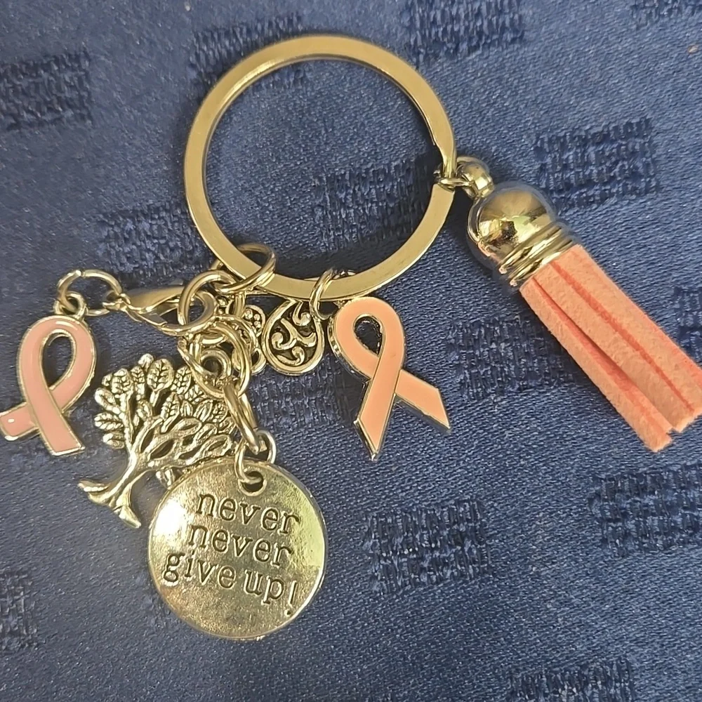 Pink Breast Cancer Awareness Charm Keychain Bag Charm